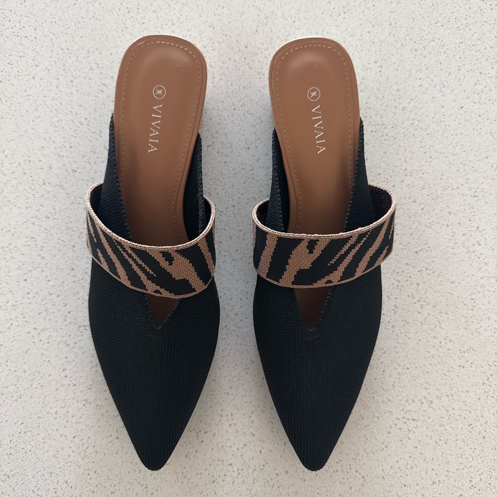 VIVAIA Black and Brown Women's Mules